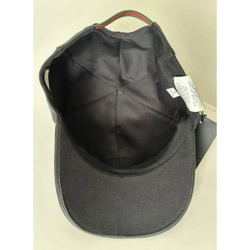 Gucci GG Logo Baseball Cap Hat Cotton Black S (57 cm) Italy 387554 IT NWT